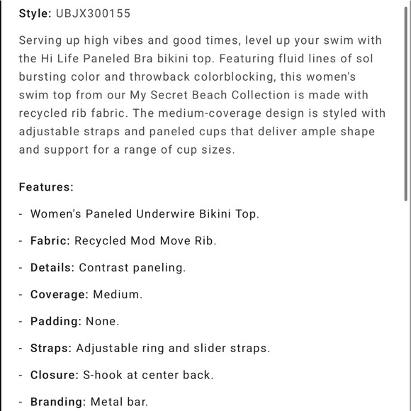 ☀️ BILLABONG ☀️ Hi Life Bikini 2 PIECE SET - Picture 14 of 15